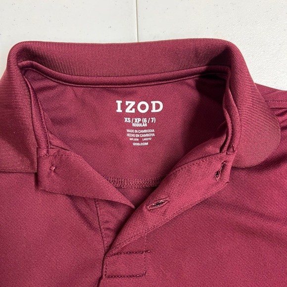 IZOD Kids Polo Shirt - Maroon - Picture 3 of 3